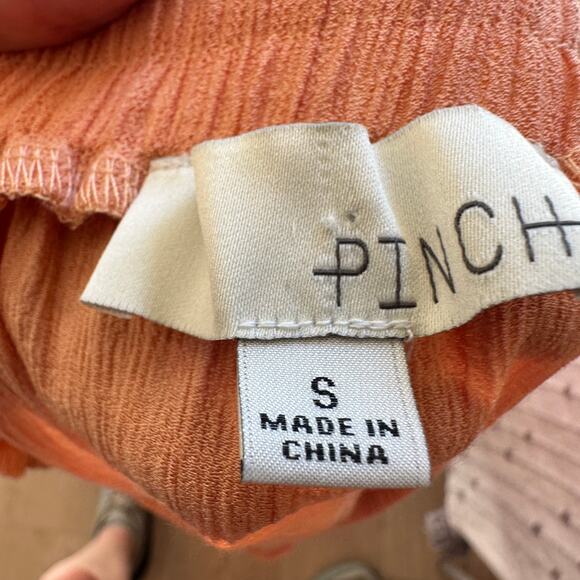 Gauze Tiered Ruffle Mini Skirt SMALL Pastel Peach Boho Western Cottage Peasant - Picture 5 of 6